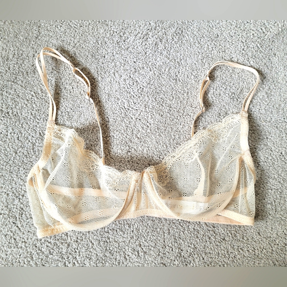 Nude Unlined Lace Bra, 34C